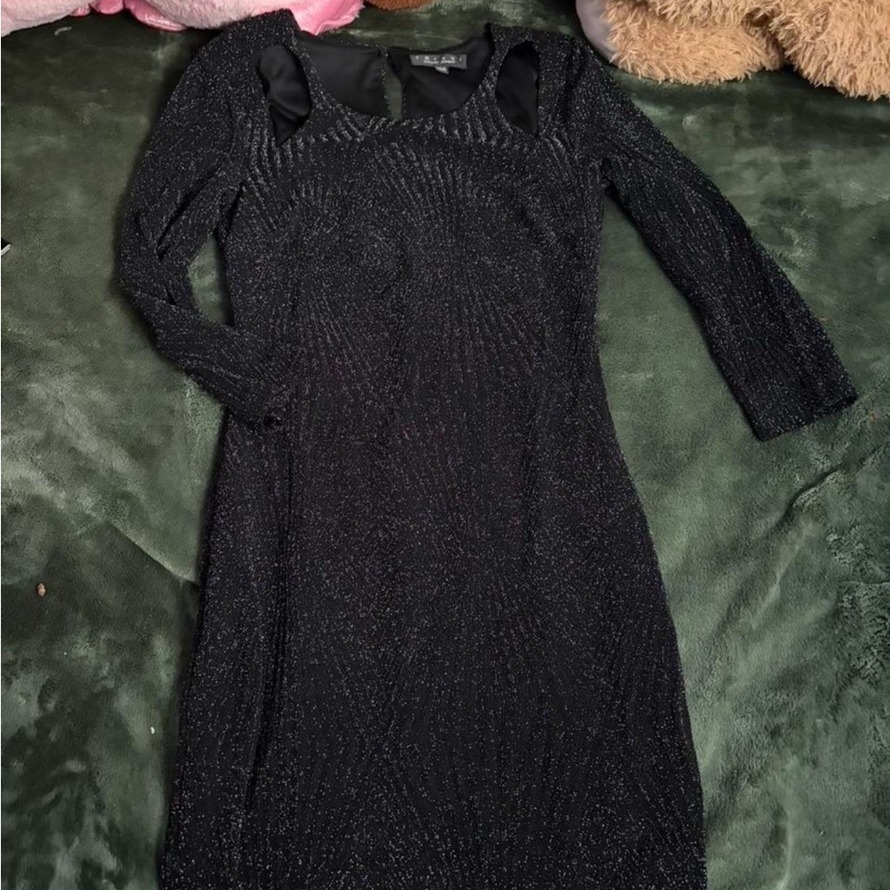 Trixxi Black Shimmer Long Sleeve Dress